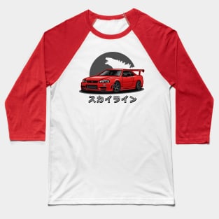 Skyline GTR R-34 (Red) Baseball T-Shirt